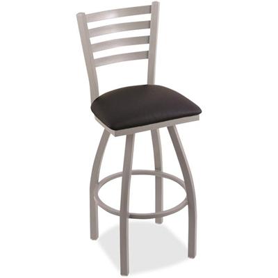 Holland Bar Stools 410 Jackie Swivel Stool - Black Seat Color - Hardwood, Vinyl Seat Material - Powder Coated, Nickel Frame Color - Steel Frame Material - Four-legged Base - 1 Each