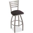 Holland Bar Stools 410 Jackie Swivel Stool - Black Seat Color - Hardwood, Vinyl Seat Material - Powder Coated, Nickel Frame Color - Steel Frame Material - Four-legged Base - 1 Each