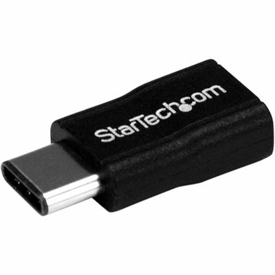 StarTech.com USB-C to Micro-USB Adapter - M/F - USB 2.0 - 1 x 24-pin Type C USB 2.0 USB Male - 1 x 5-pin Micro Type B USB 2.0 Micro USB Female - Nickel Connector - Black - 1 Each