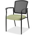 Lorell Mesh Back Stackable Guest Chair - Dillon Sage Seat Color - Vinyl Seat Material - Black Back Color - Mesh Back Material - Black Frame Color - Powder Coated Steel Frame Material - Four-legged Base - Sage - Vinyl - Armrest - 1 Each