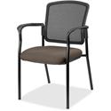 Lorell Mesh Back Stackable Guest Chair - Dillon Java Seat Color - Vinyl Seat Material - Black Back Color - Mesh Back Material - Black Frame Color - Powder Coated Steel Frame Material - Four-legged Base - Java - Armrest - 1 Each
