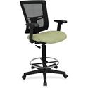 Lorell Mesh Back Drafting Stool - Dillon Sage Seat Color - Vinyl Seat Material - Black Back Color - Mesh Back Material - Black Frame Color - Mid Back - 5-star Base - Sage - Vinyl - Armrest - 1 Each