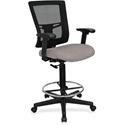 Lorell Mesh Back Drafting Stool - Castillo Metal Seat Color - Vinyl Seat Material - Black Back Color - Mesh Back Material - Black Frame Color - Mid Back - 5-star Base - Metal - Vinyl - Armrest - 1 Each