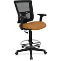 Lorell Mesh Back Drafting Stool - Dillon Fiesta Seat Color - Vinyl Seat Material - Black Back Color - Mesh Back Material - Black Frame Color - Mid Back - 5-star Base - Fiesta - Vinyl - Armrest - 1 Each