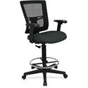 Lorell Mesh Back Drafting Stool - Dillon Black Seat Color - Vinyl Seat Material - Black Back Color - Mesh Back Material - Black Frame Color - Mid Back - 5-star Base - Black - Vinyl - Armrest - 1 Each