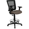 Lorell Mesh Back Drafting Stool - Dillon Java Seat Color - Vinyl Seat Material - Black Back Color - Mesh Back Material - Black Frame Color - Mid Back - 5-star Base - Java - Armrest - 1 Each