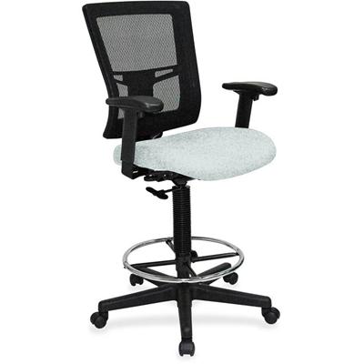 Lorell Mesh Back Drafting Stool - Castillo Breezy Seat Color - Vinyl Seat Material - Black Back Color - Mesh Back Material - Black Frame Color - Mid Back - 5-star Base - Breezy - Vinyl - Armrest - 1 Each