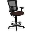 Lorell Mesh Back Drafting Stool - Canyon Nightfall Seat Color - Vinyl Seat Material - Black Back Color - Mesh Back Material - Black Frame Color - Mid Back - 5-star Base - Nightfall - Vinyl - Armrest - 1 Each