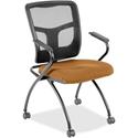 Lorell Mesh Back Nesting Training/Guest Chairs - Dillon Fiesta Seat Color - Vinyl Seat Material - Black Back Color - Mesh Back Material - Gray Frame Color - Powder Coated Metal Frame Material - Four-legged Base - Armrest - 2 / Carton