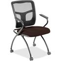 Lorell Mesh Back Nesting Training/Guest Chairs - Canyon Nightfall Seat Color - Vinyl Seat Material - Black Back Color - Mesh Back Material - Gray Frame Color - Powder Coated Metal Frame Material - Four-legged Base - Armrest - 2 / Carton