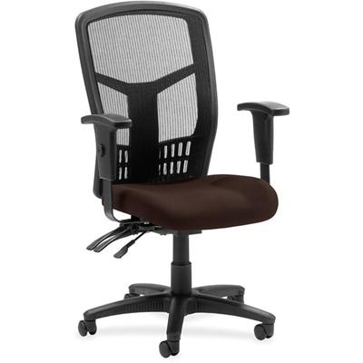 Lorell Executive High-back Mesh Chair - Canyon Nightfall Seat Color - Vinyl Seat Material - Black Back Color - Mesh Back Material - Black Frame Color - Steel, Plastic Frame Material - High Back - 5-star Base - Nightfall - 1 Each
