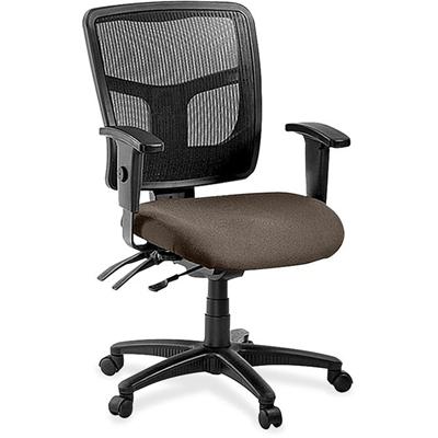 Lorell ErgoMesh Series Managerial Mesh Mid-Back Chair - Dillon Java Seat Color - Vinyl Seat Material - Black Back Color - Mesh Back Material - Mid Back - 5-star Base - 1 Each