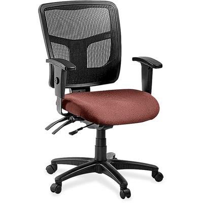 Lorell ErgoMesh Series Managerial Mesh Mid-Back Chair - Dillon Cordovan Seat Color - Vinyl Seat Material - Black Back Color - Mesh Back Material - Mid Back - 5-star Base - 1 Each
