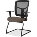 Lorell ErgoMesh Series Mesh Back Guest Chair with Arms - Dillon Java Seat Color - Vinyl Seat Material - Black Back Color - Mesh Back Material - Cantilever Base - Java - Armrest - 1 Each