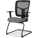 Lorell ErgoMesh Series Mesh Back Guest Chair with Arms - Canyon Carbon Seat Color - Vinyl Seat Material - Black Back Color - Mesh Back Material - Cantilever Base - Carbon - Armrest - 1 Each
