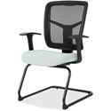 Lorell ErgoMesh Series Mesh Back Guest Chair with Arms - Castillo Breezy Seat Color - Vinyl Seat Material - Black Back Color - Mesh Back Material - Cantilever Base - Breezy - Armrest - 1 Each