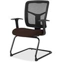 Lorell ErgoMesh Series Mesh Back Guest Chair with Arms - Canyon Nightfall Seat Color - Vinyl Seat Material - Black Back Color - Mesh Back Material - Cantilever Base - Nightfall - Armrest - 1 Each