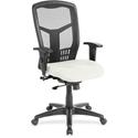 Lorell Executive Mesh High-back Swivel Chair - Dillon Snow Seat Color - Vinyl Seat Material - Black Back Color - Mesh Back Material - High Back - Snow - Armrest - 1 Each