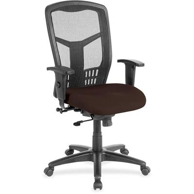 Lorell Executive Mesh High-back Swivel Chair - Canyon Nightfall Seat Color - Vinyl Seat Material - Black Back Color - Mesh Back Material - High Back - Nightfall - Armrest - 1 Each