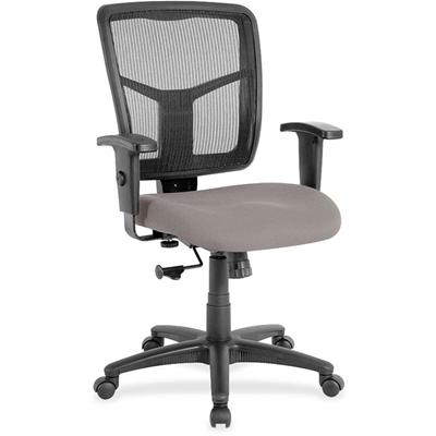 Lorell Ergomesh Managerial Mesh Mid-back Chair - Castillo Metal Seat Color - Vinyl Seat Material - Black Back Color - Mesh Back Material - Mid Back - 5-star Base - 1 Each