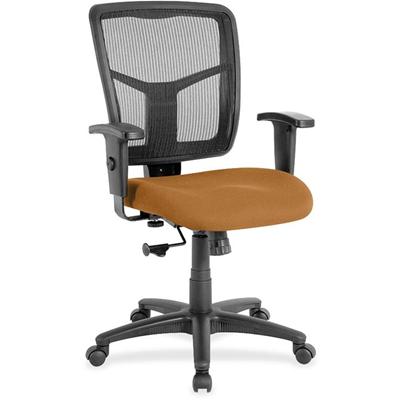 Lorell Ergomesh Managerial Mesh Mid-back Chair - Dillon Fiesta Seat Color - Vinyl Seat Material - Black Back Color - Mesh Back Material - Mid Back - 5-star Base - 1 Each