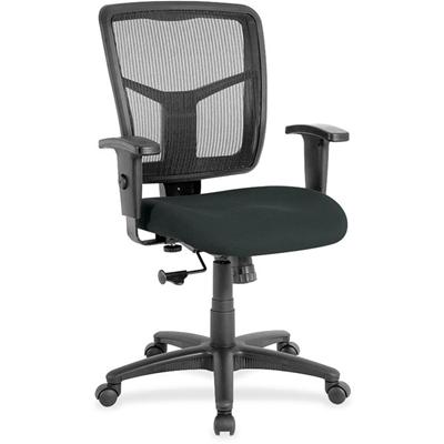 Lorell Ergomesh Managerial Mesh Mid-back Chair - Dillon Black Seat Color - Vinyl Seat Material - Black Back Color - Mesh Back Material - Mid Back - 5-star Base - 1 Each