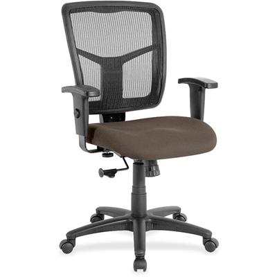 Lorell Ergomesh Managerial Mesh Mid-back Chair - Dillon Java Seat Color - Vinyl Seat Material - Black Back Color - Mesh Back Material - Mid Back - 5-star Base - 1 Each