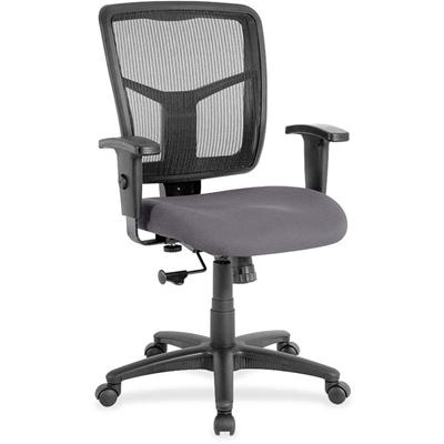 Lorell Ergomesh Managerial Mesh Mid-back Chair - Canyon Carbon Seat Color - Vinyl Seat Material - Black Back Color - Mesh Back Material - Mid Back - 5-star Base - 1 Each
