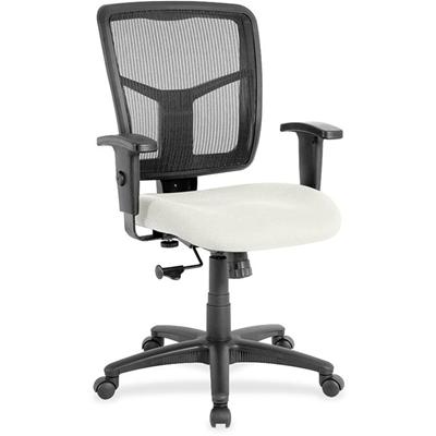 Lorell Ergomesh Managerial Mesh Mid-back Chair - Dillon Snow Seat Color - Vinyl Seat Material - Black Back Color - Mesh Back Material - Mid Back - 5-star Base - 1 Each