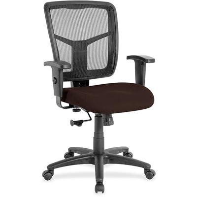 Lorell Ergomesh Managerial Mesh Mid-back Chair - Canyon Nightfall Seat Color - Vinyl Seat Material - Black Back Color - Mesh Back Material - Mid Back - 5-star Base - 1 Each