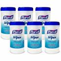 PURELL&reg; Clean Scent Hand Sanitizing Wipes - Clean - Textured - White - 40/Tub - 6 / Carton