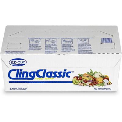 Berry Cling Classic Food Wrap - 12" Width x 2000 ft Length - Polyvinyl Chloride (PVC) - Clear - 1 Carton