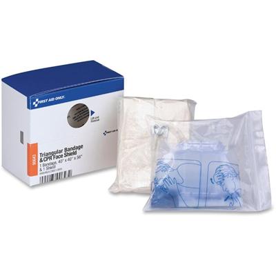 First Aid Only Triangular Bandage/CPR Face Shield - Blue - 1 Each