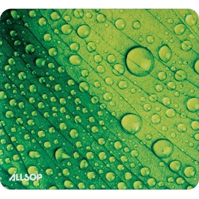 Allsop NatureSmart Image Mousepad - Leaf Raindrop - (31624) - Leaf Raindrop - 0.10" Height x 8.50" Width - Natural Rubber, Latex - Skid Proof - 1 Each