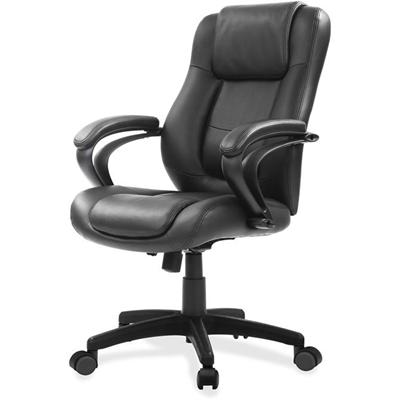 Eurotech Pembroke Mid Back Executive Chair - Black Seat Color - Bonded Leather Seat Material - Black Back Color - Bonded Leather Back Material - Low Back - 5-star Base - 1 Each