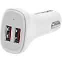 StarTech.com Dual Port USB Car Charger - White - High Power 24W/4.8A - 2 Port USB Car Charger - 24 W - 12 V DC, 24 V DC Input - 5 V DC Output - 4.80 A - 1 Each