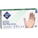Safety Zone Powder Free Clear Vinyl Gloves - 9.25" Glove Length - Small Size - Unisex - Clear - Latex-free, Comfortable, Allergen-free, Silicone-free, DINP-free, DEHP-free - For General Purpose, Cleaning, Food, Janitorial Use, Cosmetics, Painting, Pe