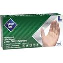 Safety Zone Powder Free Clear Vinyl Gloves - 9.25" Glove Length - Large Size - Clear - Latex-free, DEHP-free, DINP-free, PFAS-free, Comfortable, Silicone-free - For Janitorial Use, Cosmetics, Painting, Cleaning, General Purpose, Pet Care - 100 / Box