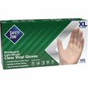 Safety Zone Powder Free Clear Vinyl Gloves - 9.25" Glove Length - X-Large Size - Clear - Latex-free, DEHP-free, DINP-free, PFAS-free, Comfortable, Silicone-free - For Janitorial Use, Cosmetics, Painting, Cleaning, General Purpose, Pet Care - 100 / Bo