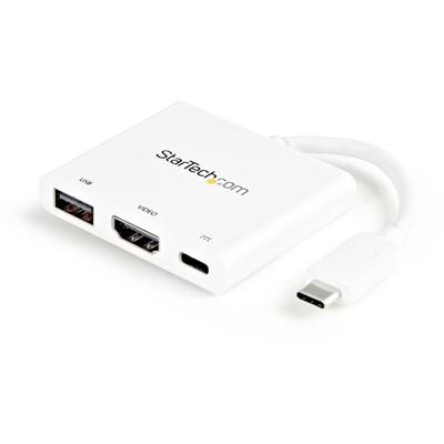 StarTech.com Docking Station - for Monitor, Notebook, Projector - 60 W - USB Type C - 1 Displays Supported - 4K - 4096 x 2160, 3840 x 2160 - 1 x USB Type-A Ports - USB Type-A - USB Type-C - 1 x HDMI Ports - HDMI - White - Wired - Windows, macOS