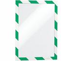 DURABLE Twin-color Border Self-adhesive Security Frame - Horizontal, Vertical - Self-adhesive, Flexible, Magnetic, Dual-sided - Green, White - 2 / Pack