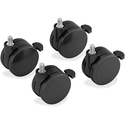 HON Caster Add-On Kit - 0.37" Diameter - Plastic - Black - 4 / Set