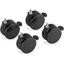 HON Caster Add-On Kit - 0.37" Diameter - Plastic - Black - 4 / Set