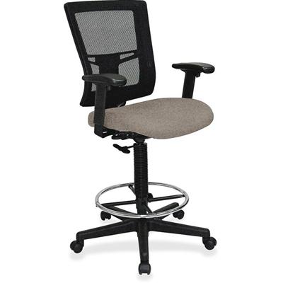 Lorell Mesh Back Drafting Stool - Dillon Stratus Seat Color - Vinyl Seat Material - Black Back Color - Mesh Back Material - Black Frame Color - Mid Back - 5-star Base - Brown, Stratus - Armrest - 1 Each