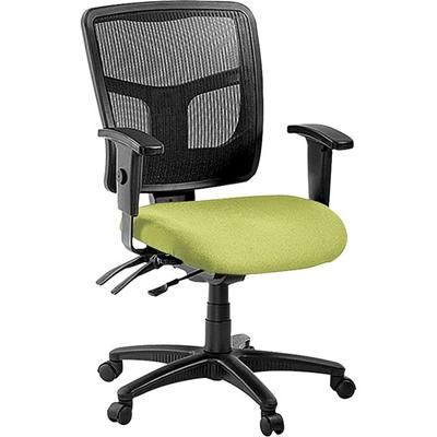Lorell ErgoMesh Series Managerial Mesh Mid-Back Chair - Dillon Apple Green Seat Color - Vinyl Seat Material - Black Back Color - Mesh Back Material - Black Frame Color - Mid Back - 5-star Base - 1 Each