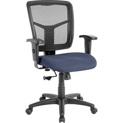 Lorell Ergomesh Managerial Mesh Mid-back Chair - Dillon Ocean Seat Color - Vinyl Seat Material - Black Back Color - Mesh Back Material - Black Frame Color - Mid Back - 5-star Base - Blue, Ocean - 1 Each