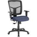 Lorell Ergomesh Managerial Mesh Mid-back Chair - Dillon Ocean Seat Color - Vinyl Seat Material - Black Back Color - Mesh Back Material - Black Frame Color - Mid Back - 5-star Base - Blue, Ocean - 1 Each
