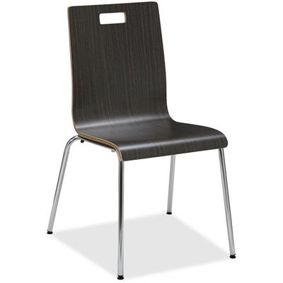 Lorell Bentwood Cafe Chairs - Steel Frame Material - Espresso - Plywood, Bentwood - 2 / Carton