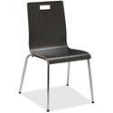 Lorell Bentwood Cafe Chairs - Steel Frame Material - Espresso - Plywood, Bentwood - 2 / Carton