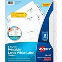Avery&reg; Big Tab Tab Divider - 32 x Divider(s) - 8 - 8 Tab(s)/Set - 8.5" Divider Width x 11" Divider Length - 3 Hole Punched - White Paper Divider - White Paper Tab(s) - 20% Recycled - 4 / Pack